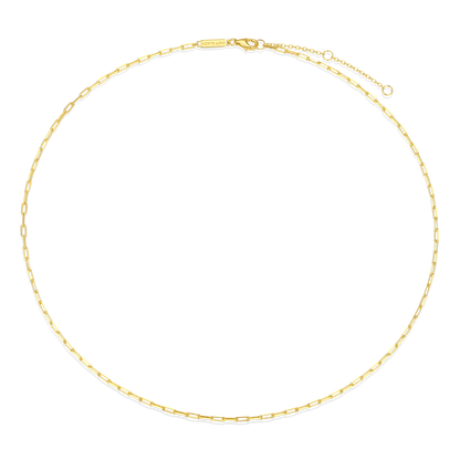 18+2" Mini Paperclip Chain in 14K Yellow Gold-Plated Sterling Silver | M by Monte Luna