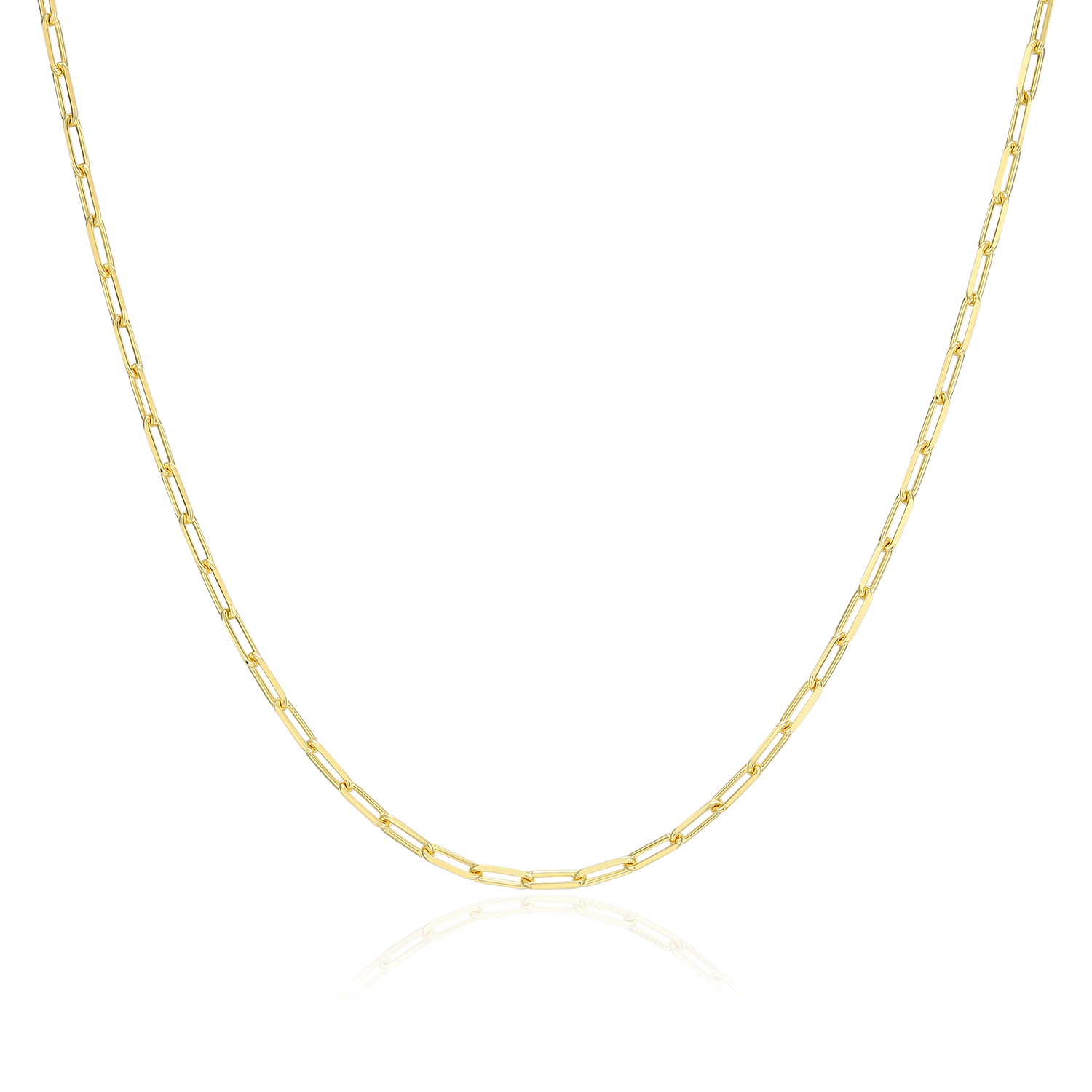 20+2" Mini Paperclip Chain in 14K Yellow Gold-Plated Sterling Silver | M by Monte Luna