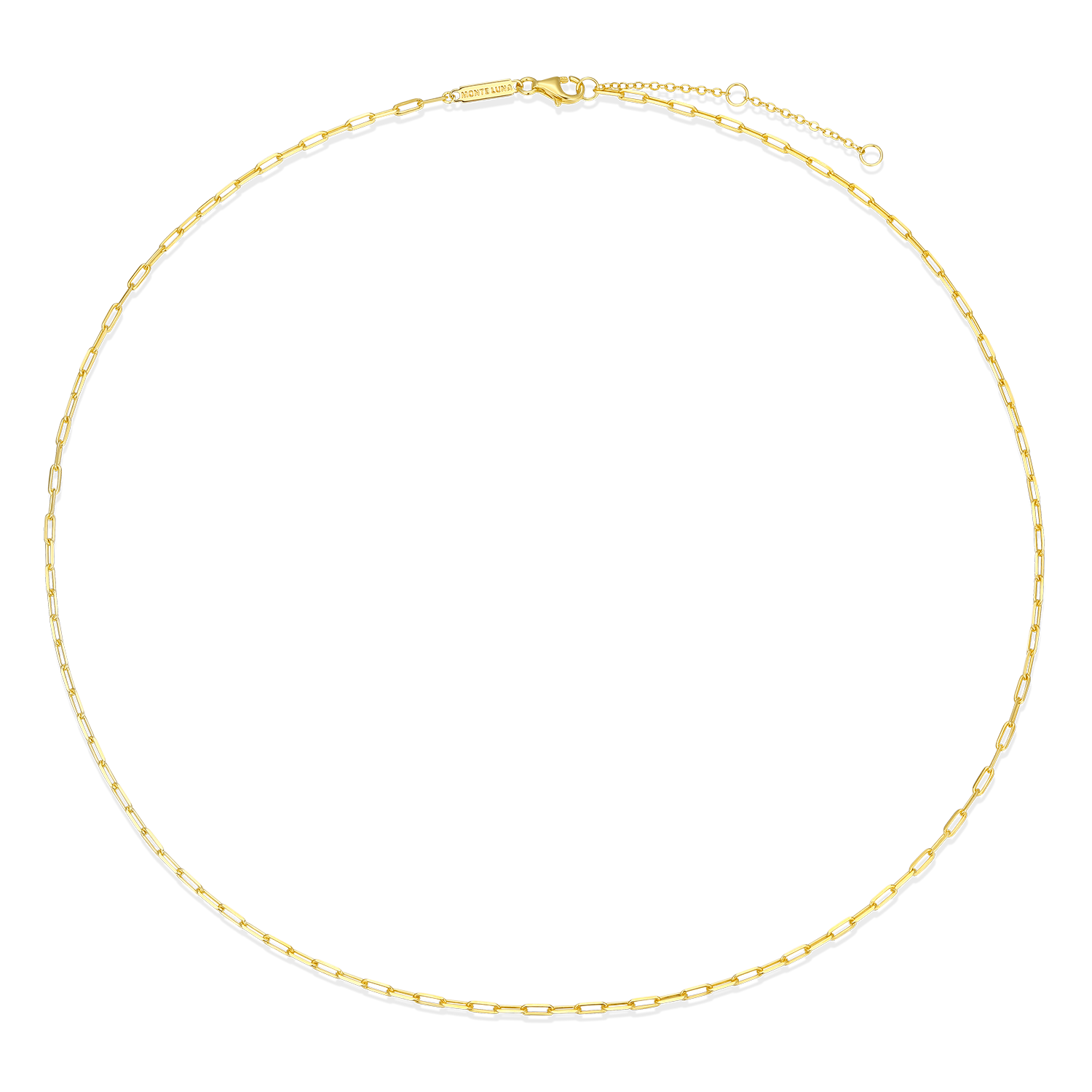 20+2" Mini Paperclip Chain in 14K Yellow Gold-Plated Sterling Silver | M by Monte Luna