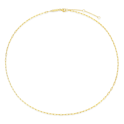 20+2" Mini Paperclip Chain in 14K Yellow Gold-Plated Sterling Silver | M by Monte Luna