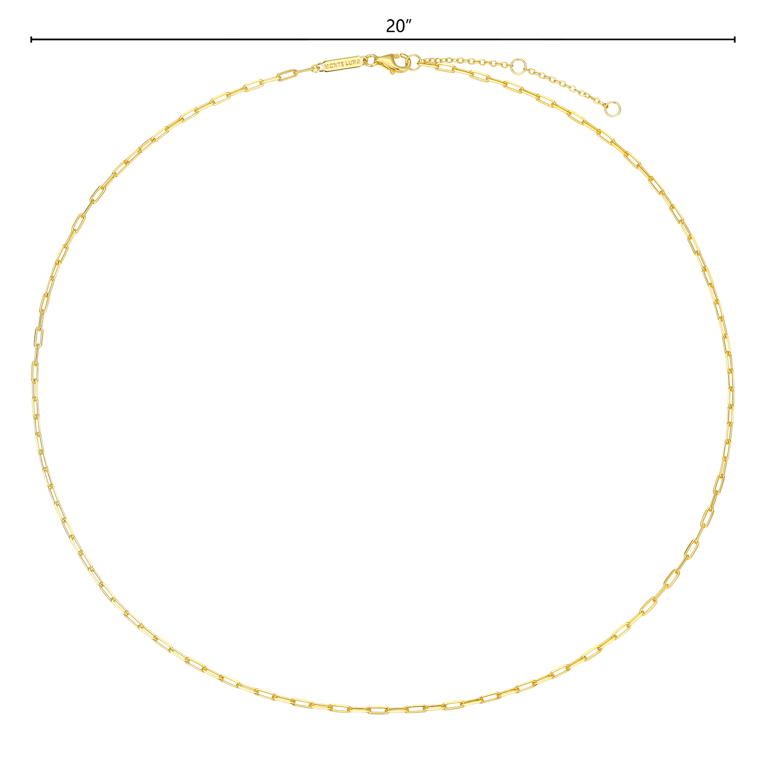 20+2" Mini Paperclip Chain in 14K Yellow Gold-Plated Sterling Silver | M by Monte Luna