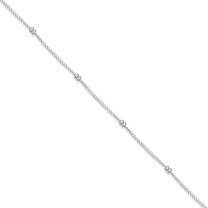 14+2" Beaded Chain in Rhodium-Plated Sterling Silver | M by Monte Luna