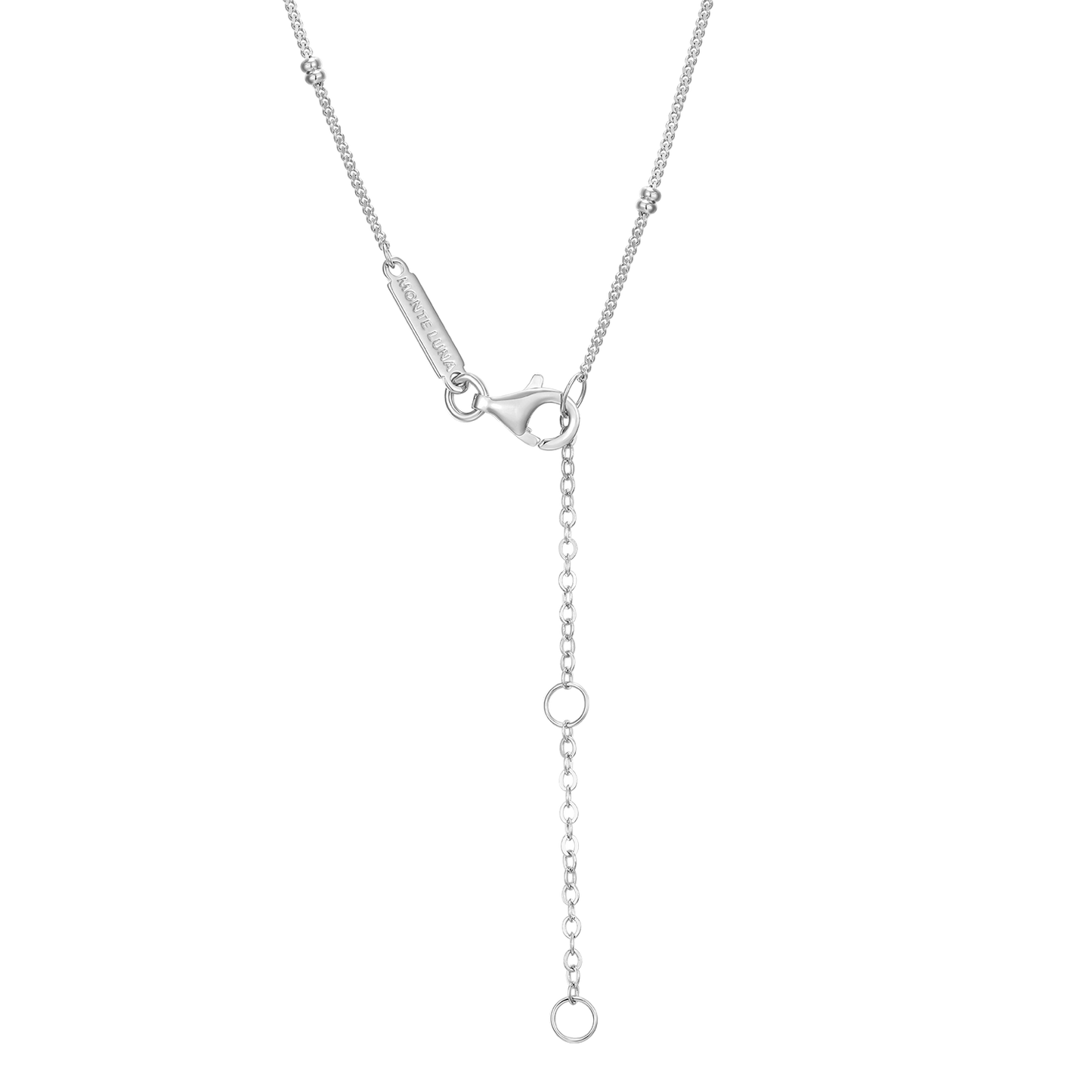 14+2" Beaded Chain in Rhodium-Plated Sterling Silver | M by Monte Luna