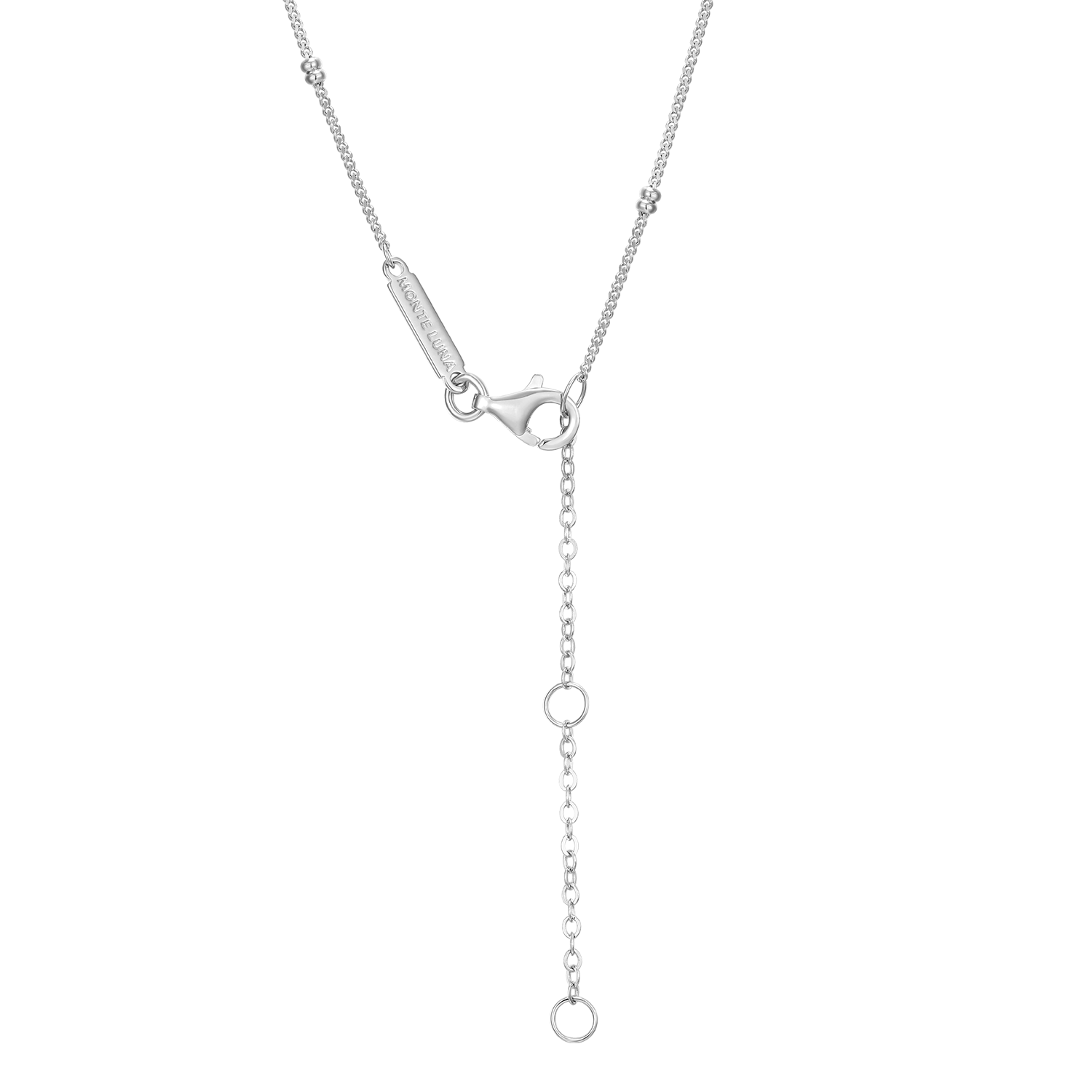 14+2" Beaded Chain in Rhodium-Plated Sterling Silver | M by Monte Luna