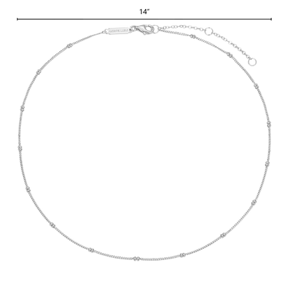 14+2" Beaded Chain in Rhodium-Plated Sterling Silver | M by Monte Luna