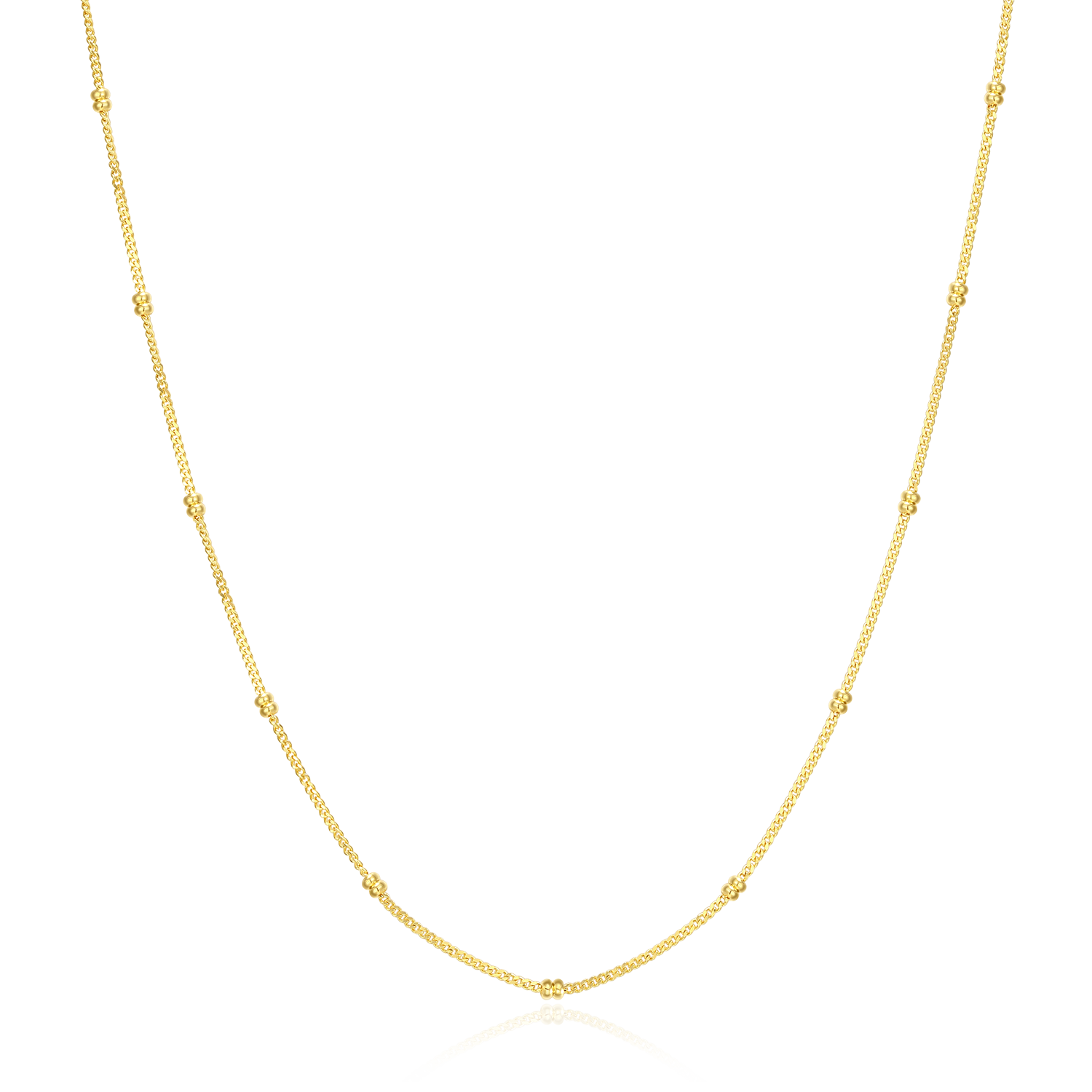 14+2" Beaded Chain in 14K Yellow Gold-Plated Sterling Silver | M by Monte Luna
