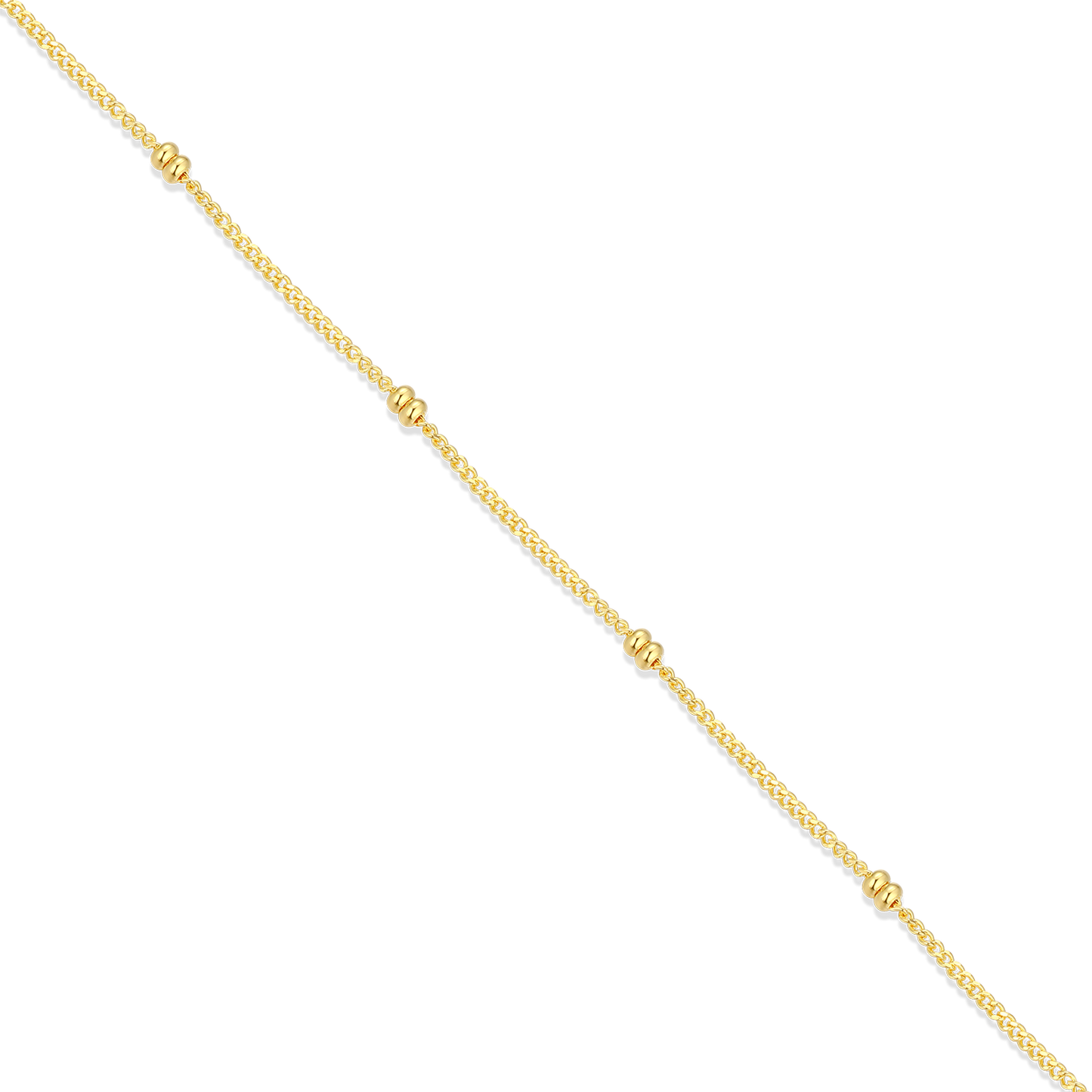 14+2" Beaded Chain in 14K Yellow Gold-Plated Sterling Silver | M by Monte Luna