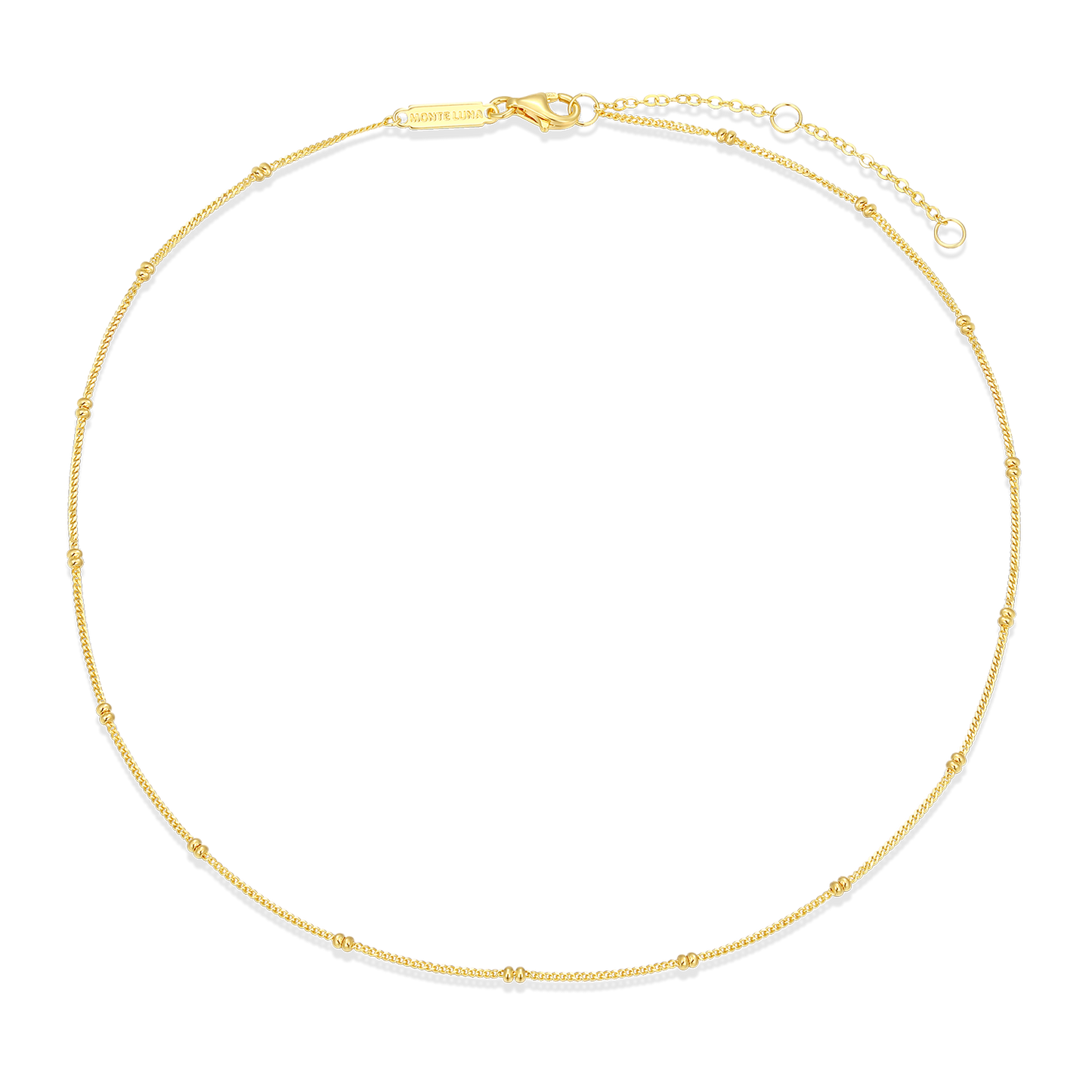 14+2" Beaded Chain in 14K Yellow Gold-Plated Sterling Silver | M by Monte Luna