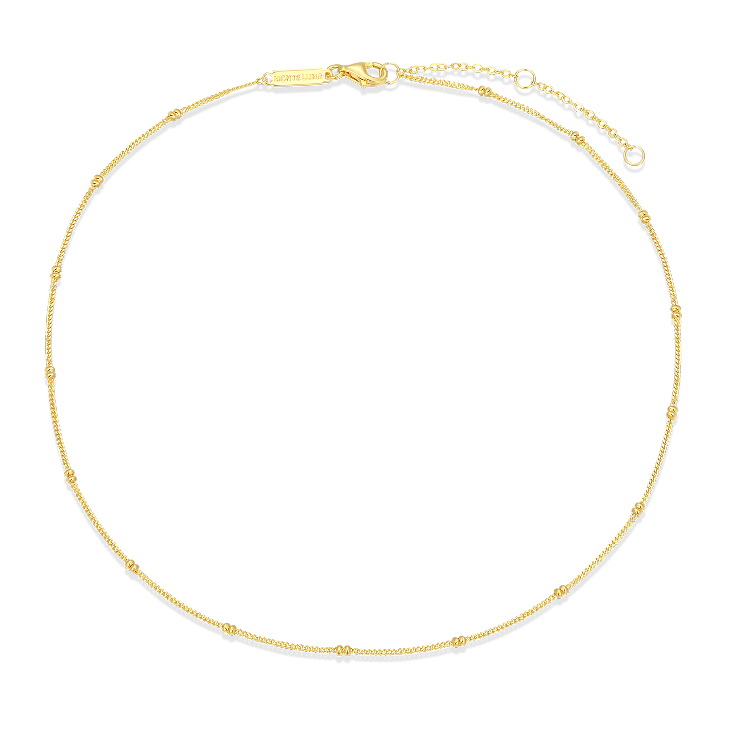14+2" Beaded Chain in 14K Yellow Gold-Plated Sterling Silver | M by Monte Luna