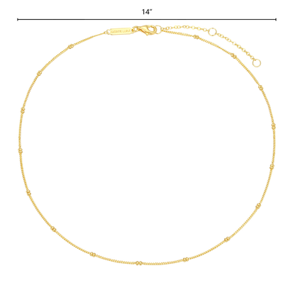 14+2" Beaded Chain in 14K Yellow Gold-Plated Sterling Silver | M by Monte Luna