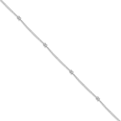 18+2" Beaded Chain in Rhodium-Plated Sterling Silver | M by Monte Luna