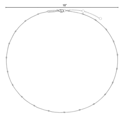 18+2" Beaded Chain in Rhodium-Plated Sterling Silver | M by Monte Luna