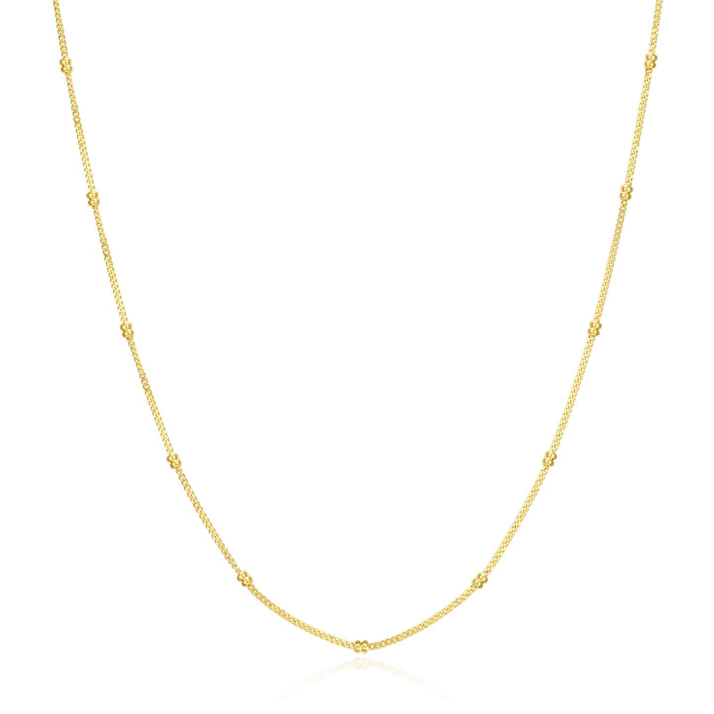 18+2" Beaded Chain in 14K Yellow Gold-Plated Sterling Silver | M by Monte Luna