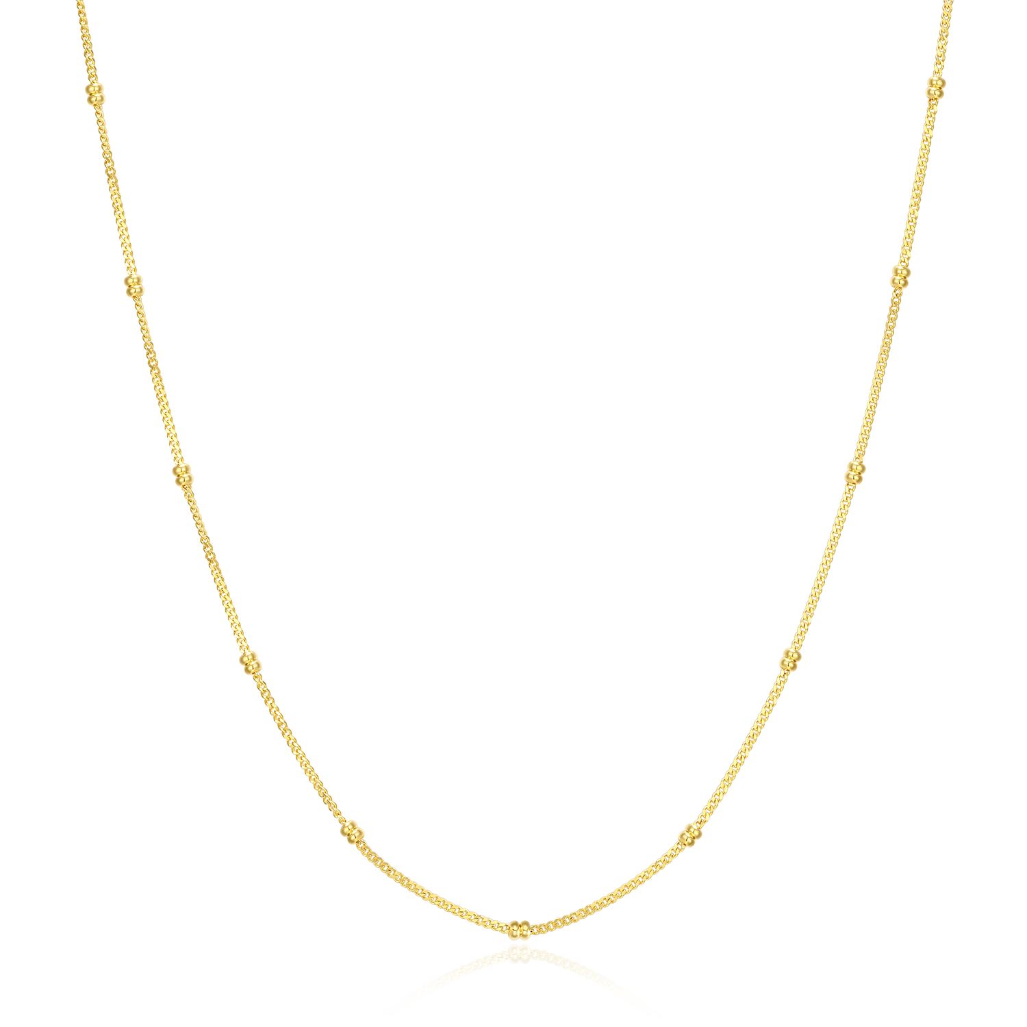 18+2" Beaded Chain in 14K Yellow Gold-Plated Sterling Silver | M by Monte Luna