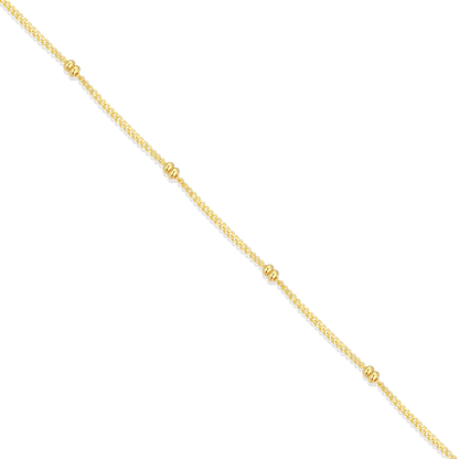 18+2" Beaded Chain in 14K Yellow Gold-Plated Sterling Silver | M by Monte Luna