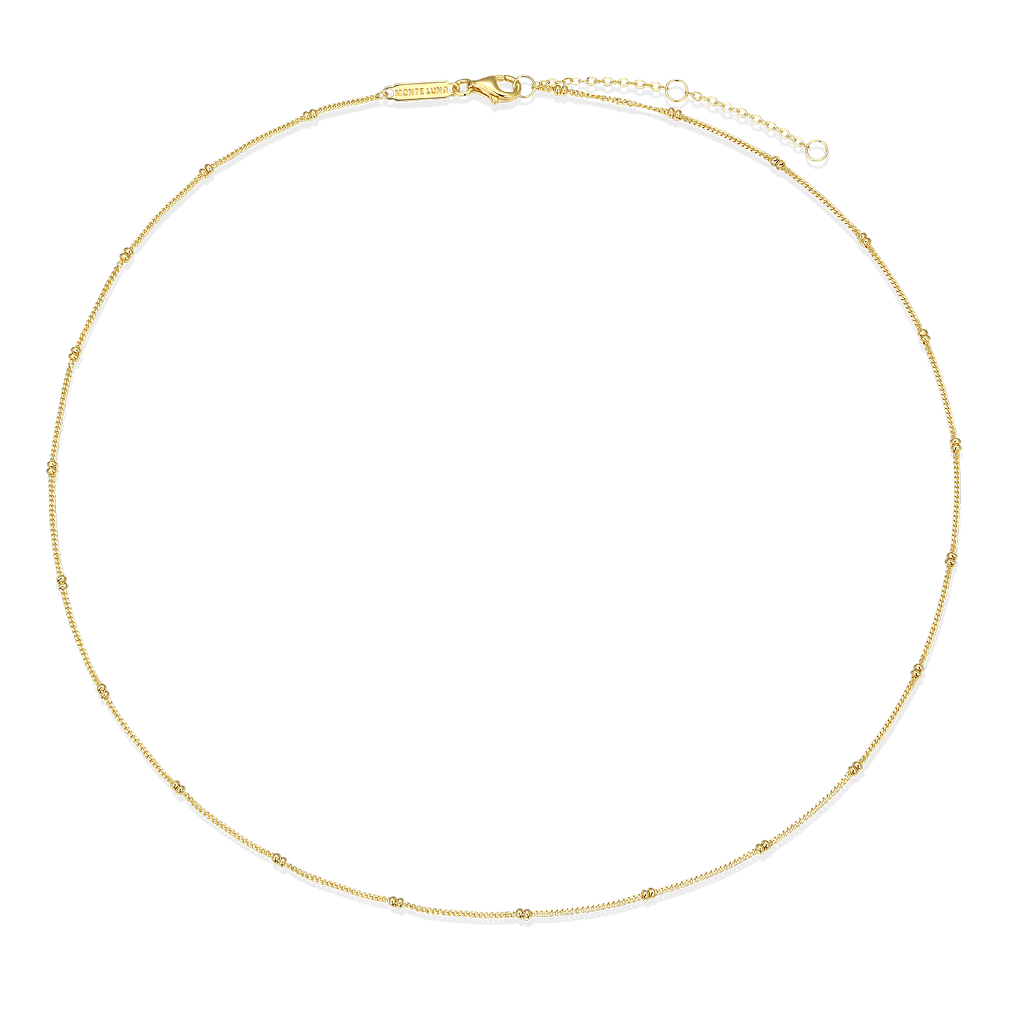 18+2" Beaded Chain in 14K Yellow Gold-Plated Sterling Silver | M by Monte Luna