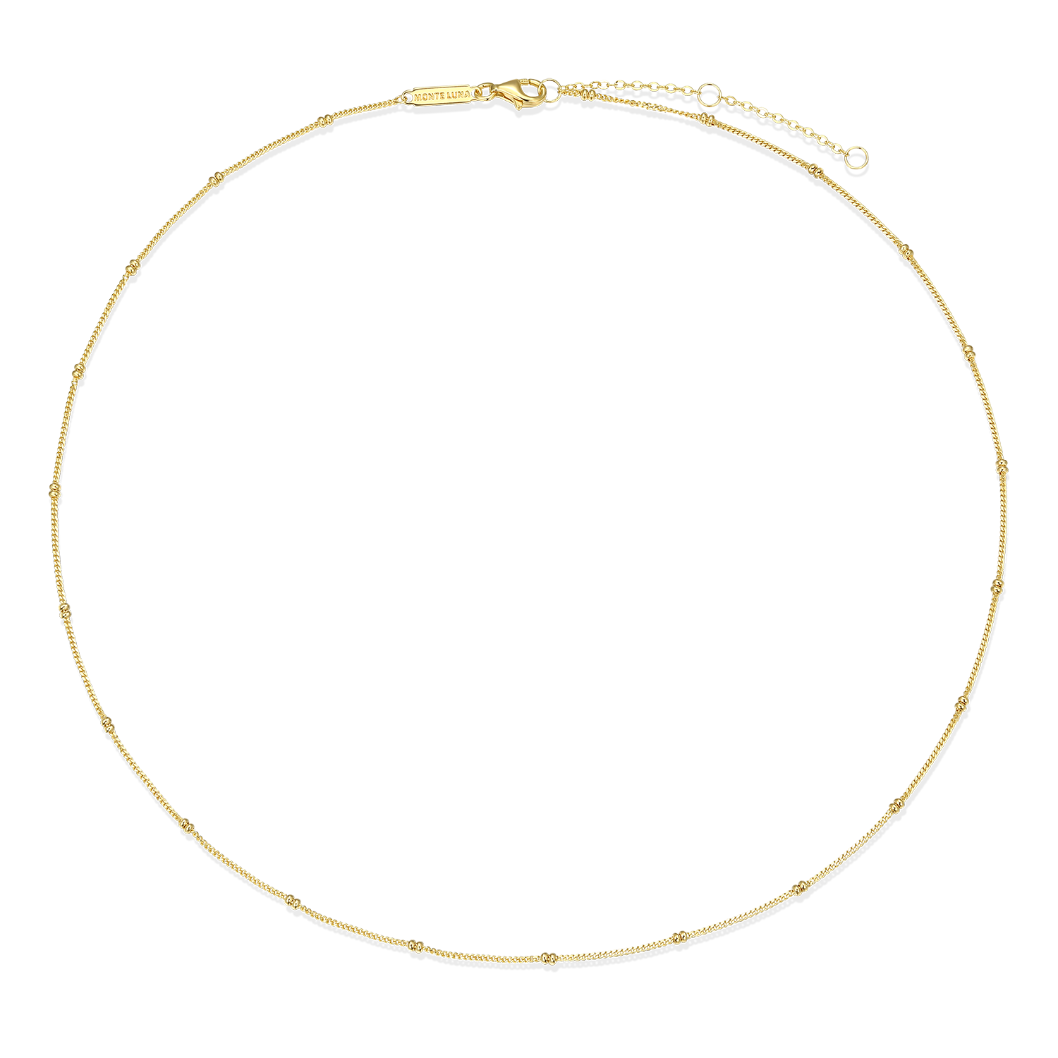 18+2" Beaded Chain in 14K Yellow Gold-Plated Sterling Silver | M by Monte Luna