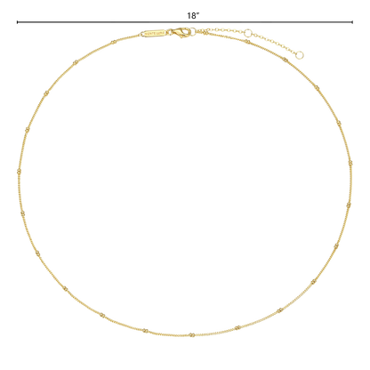 18+2" Beaded Chain in 14K Yellow Gold-Plated Sterling Silver | M by Monte Luna