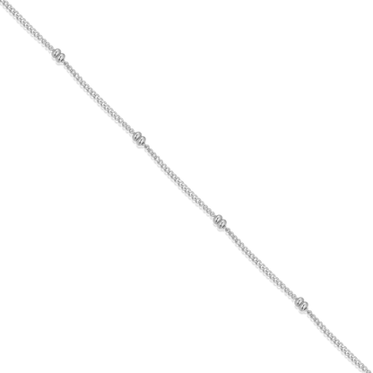 20+2" Beaded Chain in Rhodium-Plated Sterling Silver | M by Monte Luna