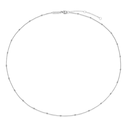 20+2" Beaded Chain in Rhodium-Plated Sterling Silver | M by Monte Luna