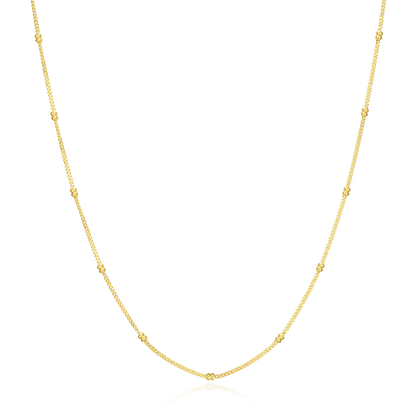 20+2" Beaded Chain in 14K Yellow Gold-Plated Sterling Silver | M by Monte Luna