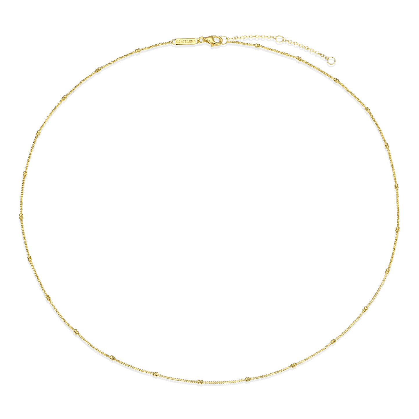20+2" Beaded Chain in 14K Yellow Gold-Plated Sterling Silver | M by Monte Luna