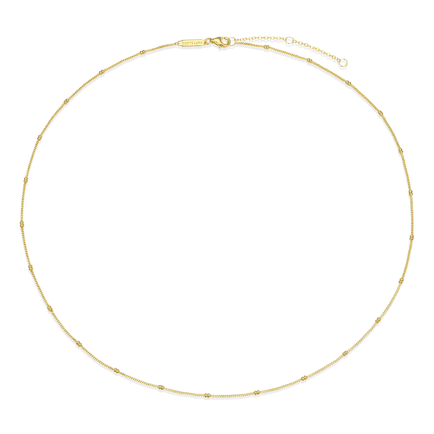 20+2" Beaded Chain in 14K Yellow Gold-Plated Sterling Silver | M by Monte Luna