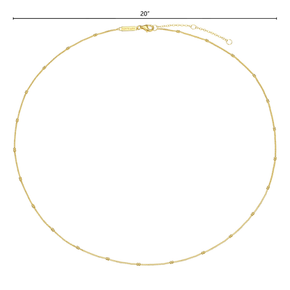 20+2" Beaded Chain in 14K Yellow Gold-Plated Sterling Silver | M by Monte Luna