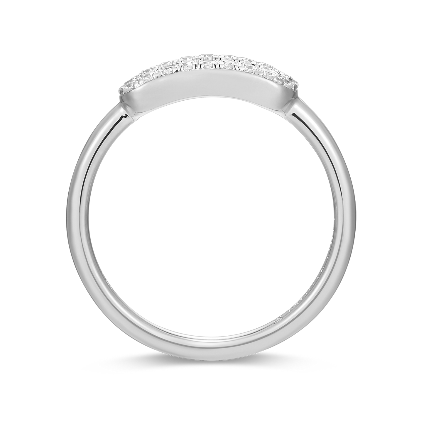 Mini Paperclip Lab-Created Diamond Ring in Rhodium-Plated Sterling Silver | M by Monte Luna