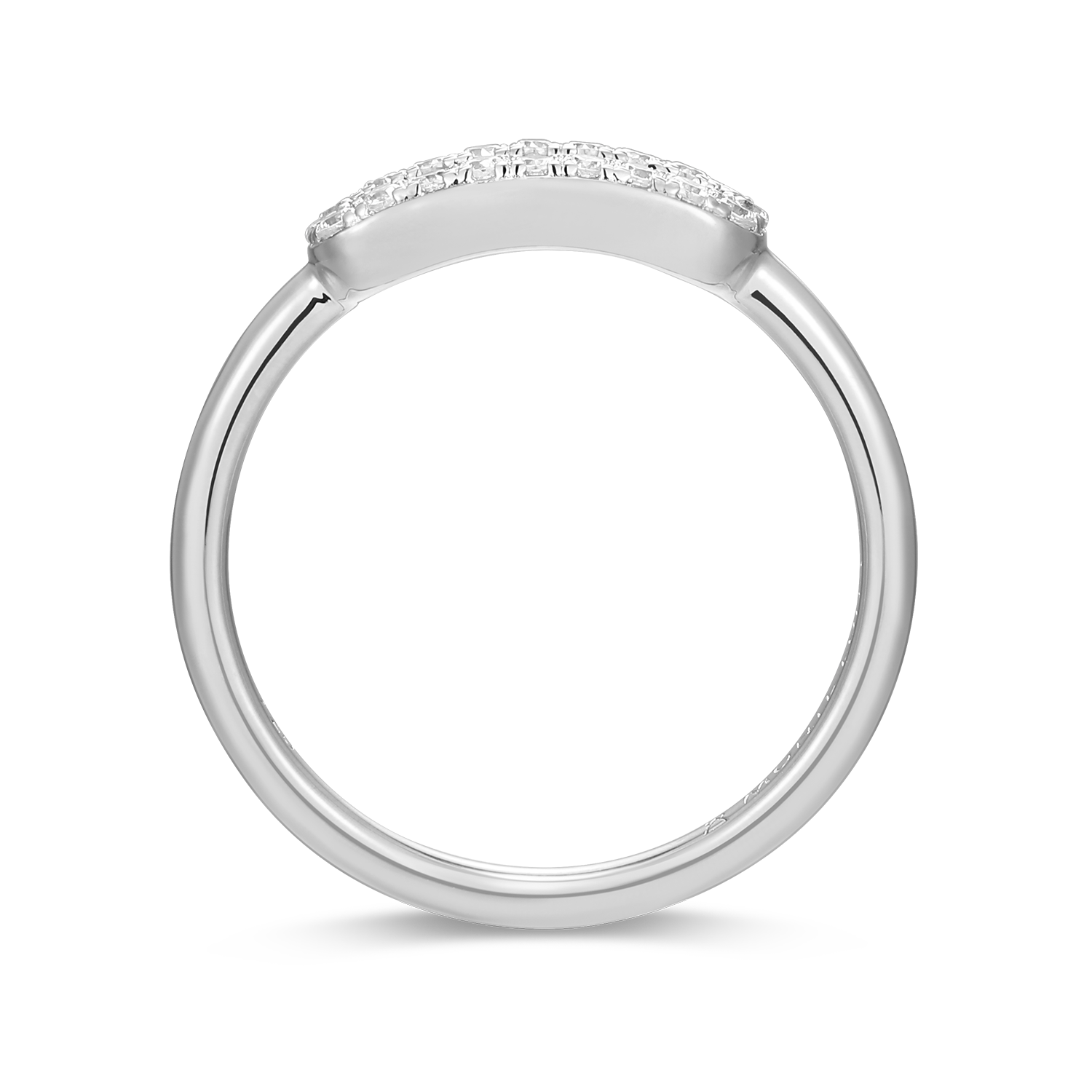 Mini Paperclip Lab-Created Diamond Ring in Rhodium-Plated Sterling Silver | M by Monte Luna