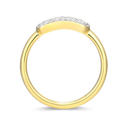 Mini Paperclip Lab-Created Diamond Ring in 14K Yellow Gold-Plated Sterling Silver | M by Monte Luna