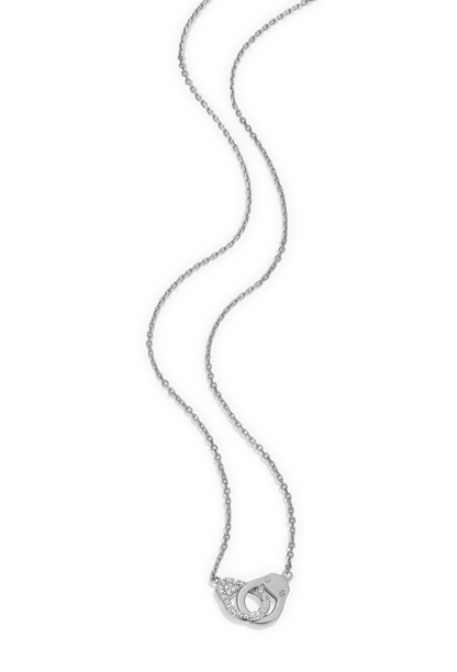 Arrested Statement Necklace in Rhodium-Plated Sterling Silver | M by Monte Luna