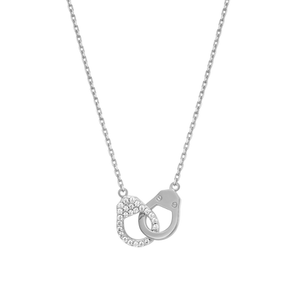 Arrested Statement Necklace in Rhodium-Plated Sterling Silver | M by Monte Luna