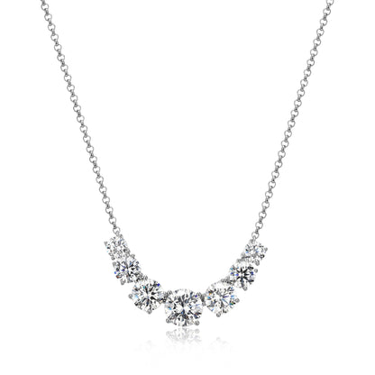 RN0212 - Graduated CZ Curve Necklace | reign