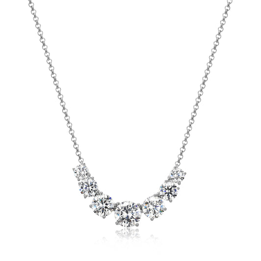 RN0212 - Graduated CZ Curve Necklace | reign