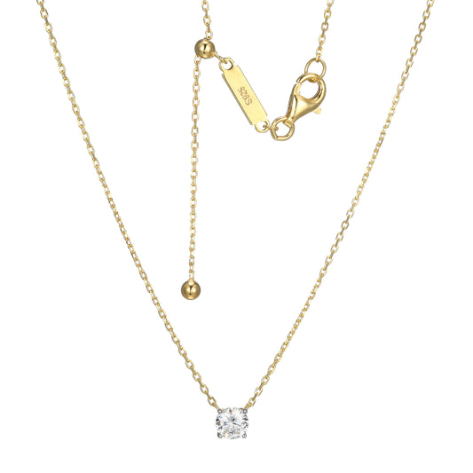 MN0116W - Essentials Medium Solitaire Lab-Created Diamond Necklace | Monte Luna