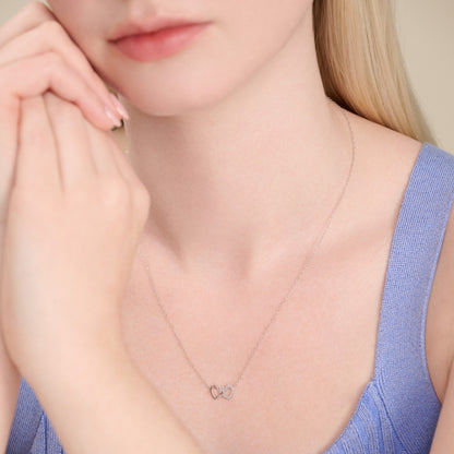 Open Twin Heart Necklace in Rhodium-Plated Sterling Silver | M by Monte Luna