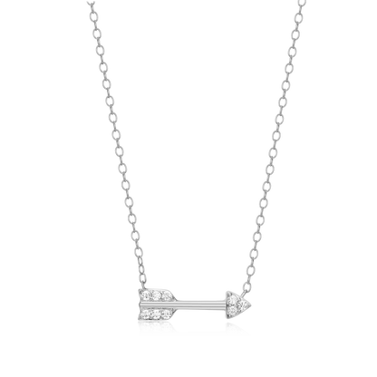 Arrow Statement Necklace in Rhodium-Plated Sterling Silver | M by Monte Luna