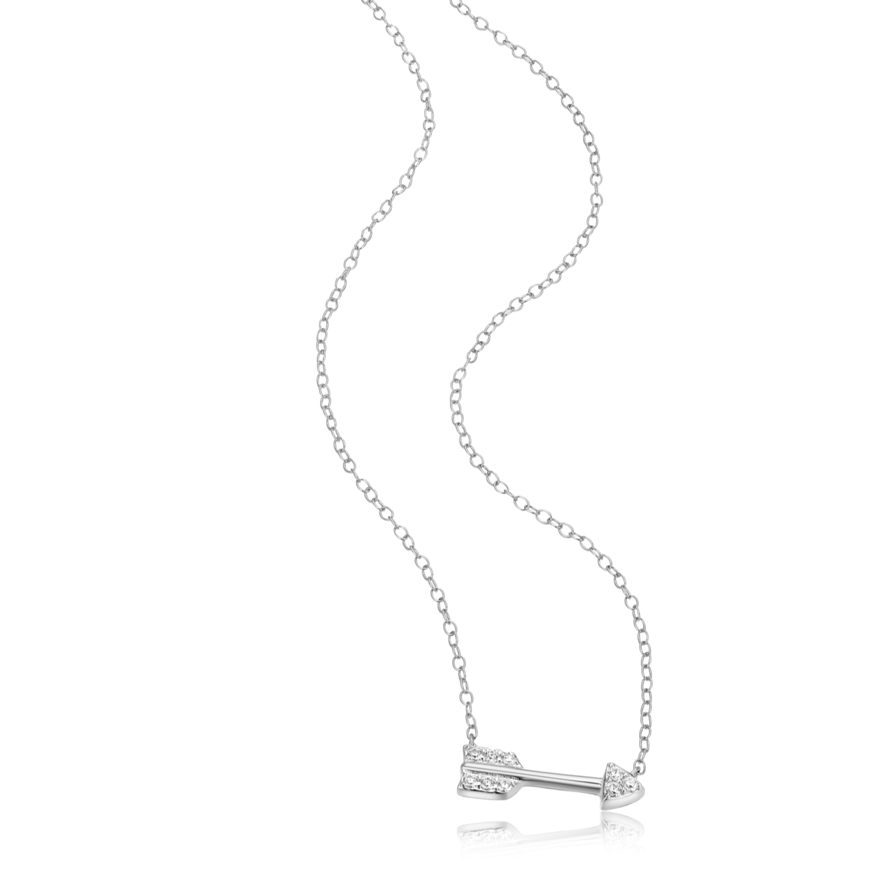 Arrow Statement Necklace in Rhodium-Plated Sterling Silver | M by Monte Luna