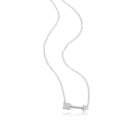 Arrow Statement Necklace in Rhodium-Plated Sterling Silver | M by Monte Luna