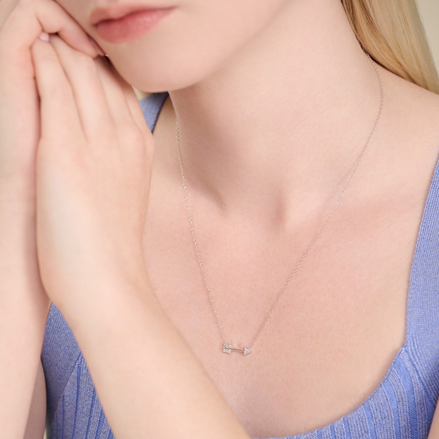 Arrow Statement Necklace in Rhodium-Plated Sterling Silver | M by Monte Luna