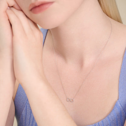 Infinity Statement Necklace in Rhodium-Plated Sterling Silver | M by Monte Luna