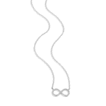 Infinity Statement Necklace in Rhodium-Plated Sterling Silver | M by Monte Luna