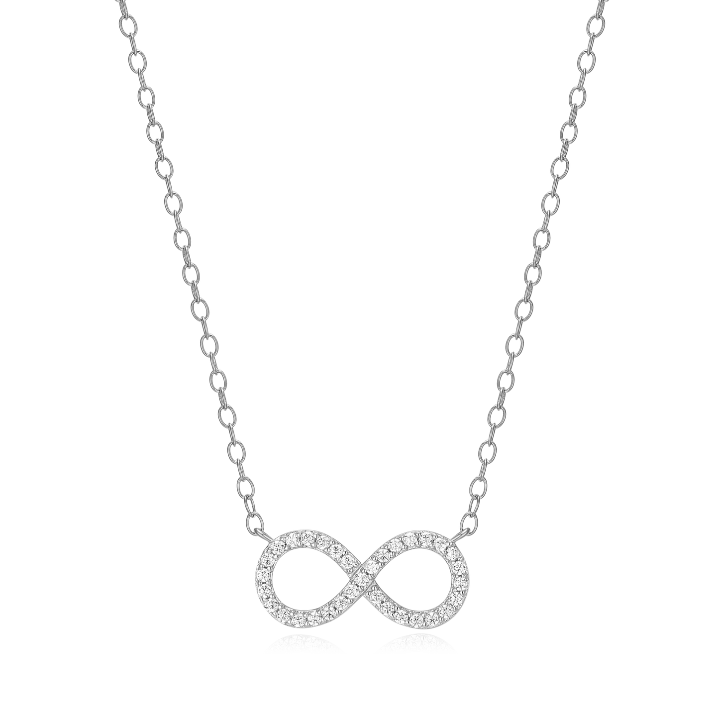 Infinity Statement Necklace in Rhodium-Plated Sterling Silver | M by Monte Luna