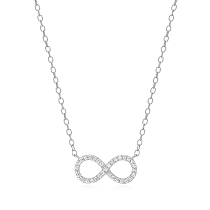 Infinity Statement Necklace in Rhodium-Plated Sterling Silver | M by Monte Luna
