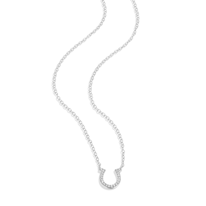 Horseshoe Statement Necklace in Rhodium-Plated Sterling Silver | M by Monte Luna