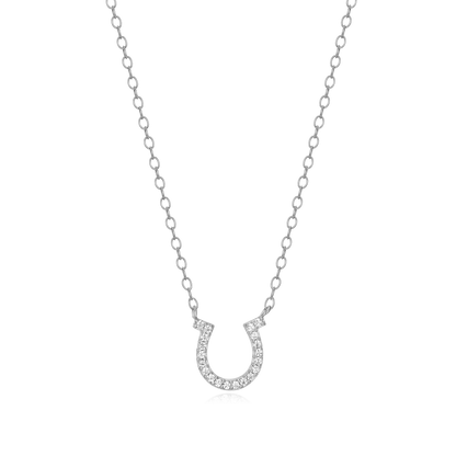 Horseshoe Statement Necklace in Rhodium-Plated Sterling Silver | M by Monte Luna
