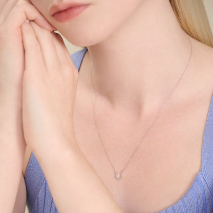 Horseshoe Statement Necklace in Rhodium-Plated Sterling Silver | M by Monte Luna