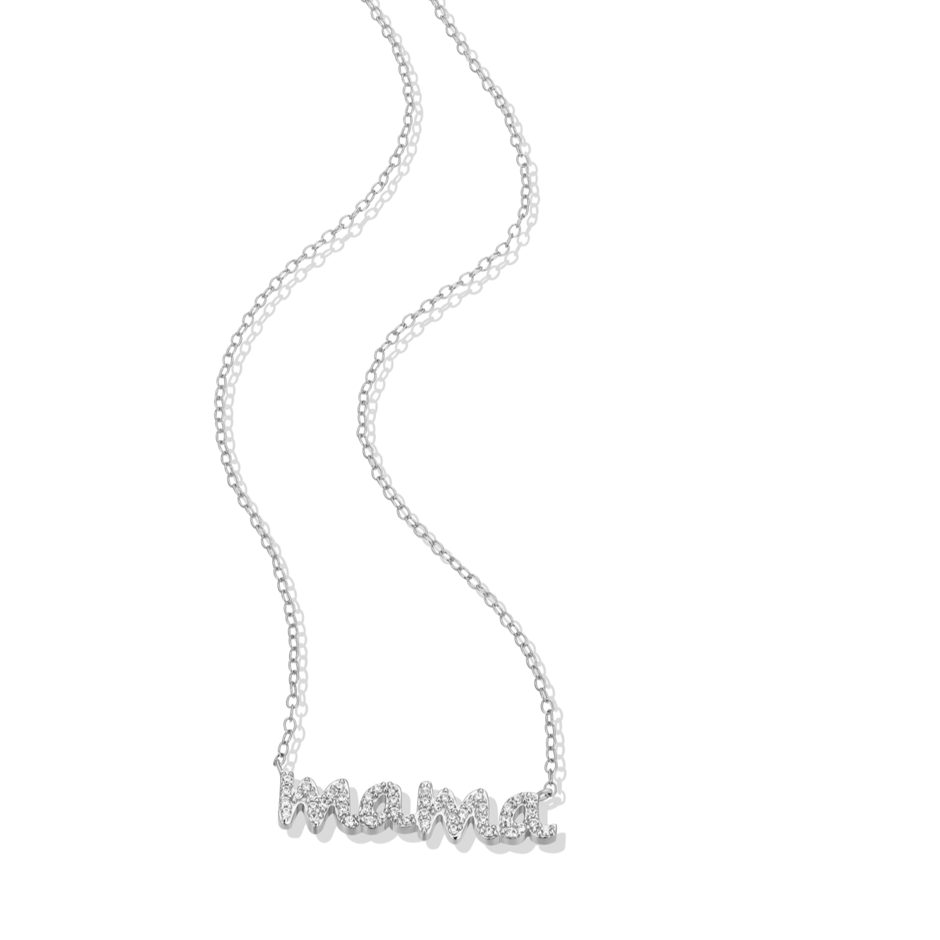 Mama Statement Necklace in Rhodium-Plated Sterling Silver | M by Monte Luna