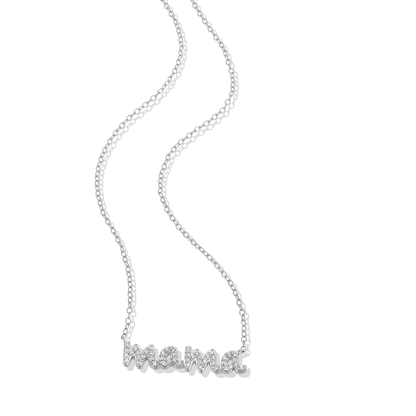 Mama Statement Necklace in Rhodium-Plated Sterling Silver | M by Monte Luna